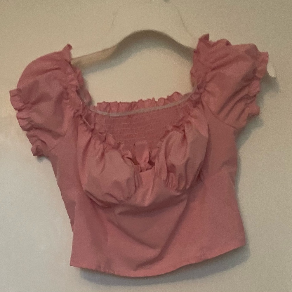 Elegant Pink Ruffled Blouse